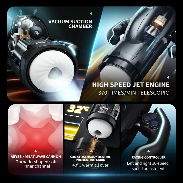 Leten Bermuda Storm: 2-in-1 Thrusting, Suction and Heated Stroker