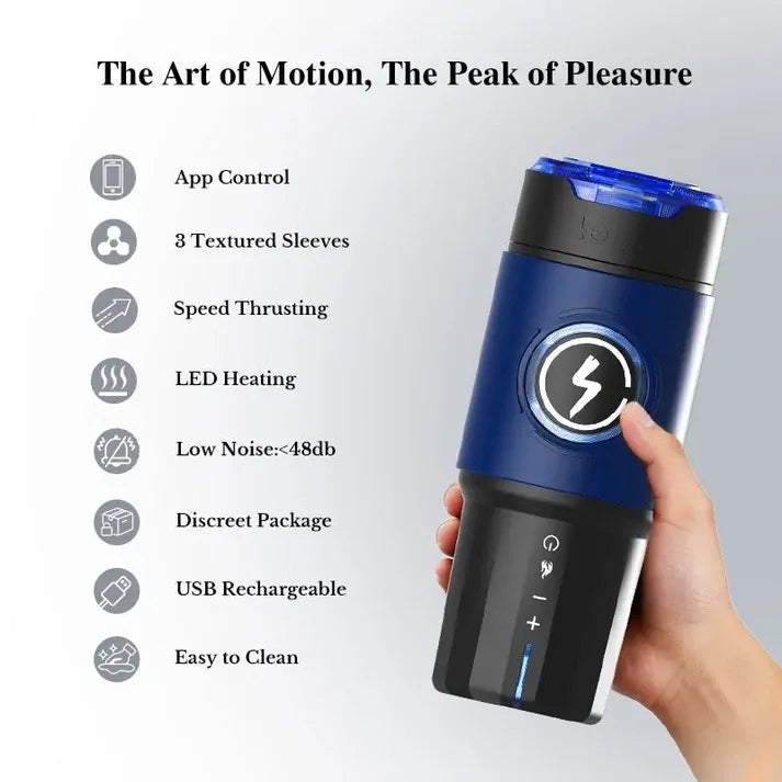 Leten ThermoPod Max: Infrared Heat Auto Stroker with 3 Sleeves & Smart App