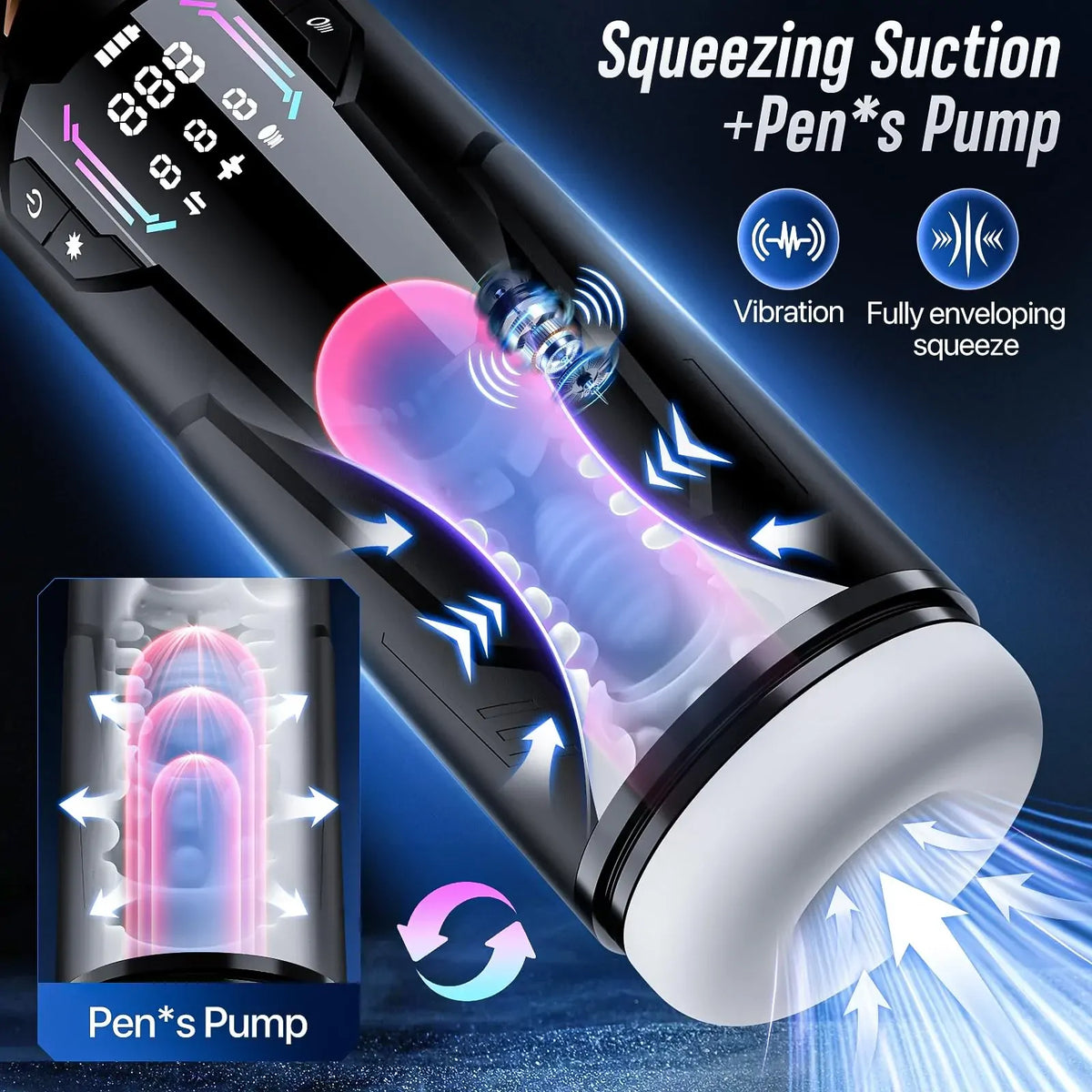 Pulse: Automatic Male Stroker with Squeeze Suction, Thrusting, Vibration & App Control