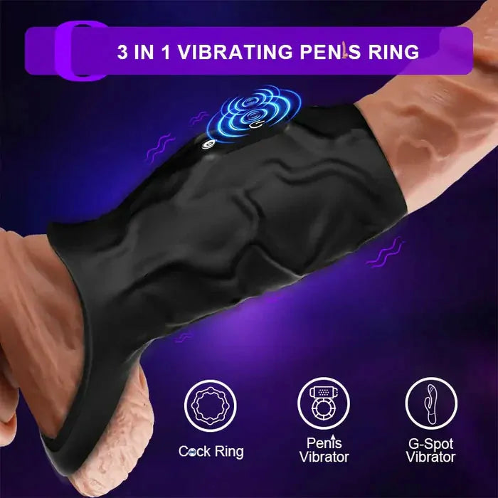 PR11: Vibrating Cock Ring Sleeve with 6 Rings & 10 Modes