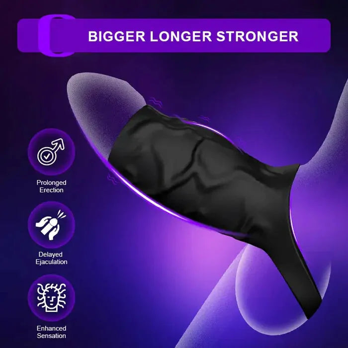 PR11: Vibrating Cock Ring Sleeve with 6 Rings & 10 Modes