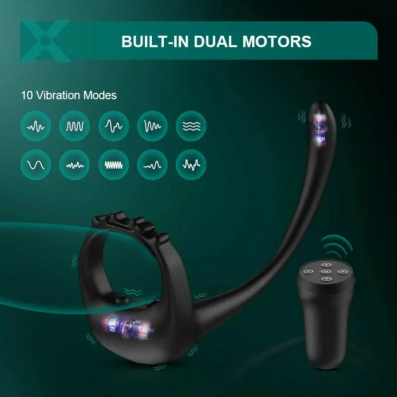 PR4: Adjustable Vibrating Cock Ring with Prostate Stimulator