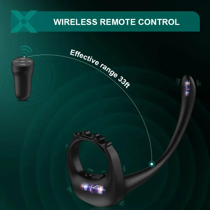 PR4: Adjustable Vibrating Cock Ring with Prostate Stimulator