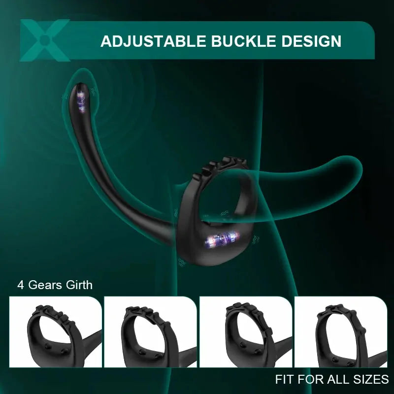 PR4: Adjustable Vibrating Cock Ring with Prostate Stimulator