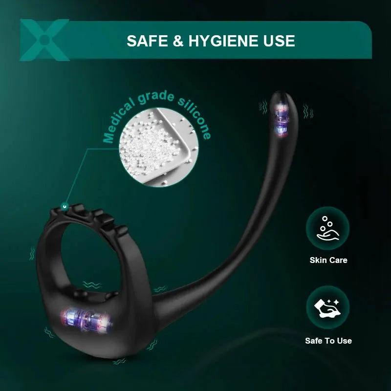 PR4: Adjustable Vibrating Cock Ring with Prostate Stimulator