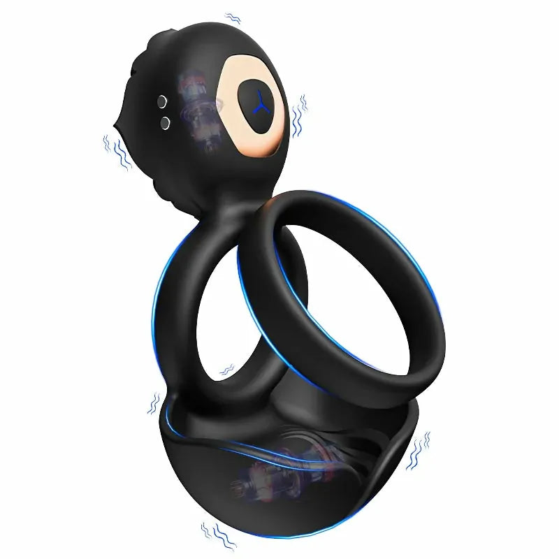 PR5: 3-in-1 Vibrating Cock Ring for Testicle, Perineum & Clitoral Contact