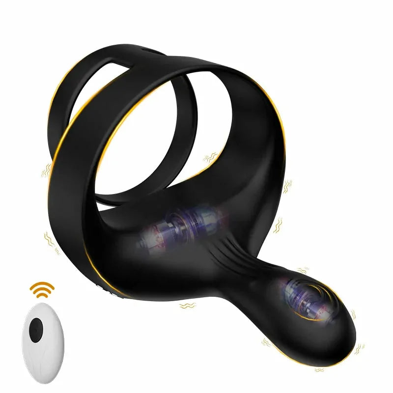 PR6: Dual-Motor Remote Cock Ring with Ball & Perineum Stimulation