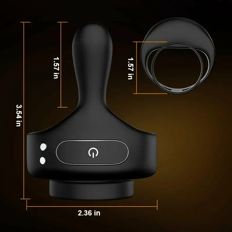 PR6: Dual-Motor Remote Cock Ring with Ball & Perineum Stimulation