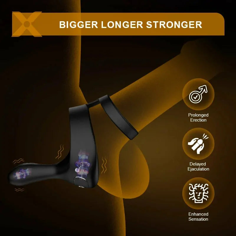 PR6: Dual-Motor Remote Cock Ring with Ball & Perineum Stimulation
