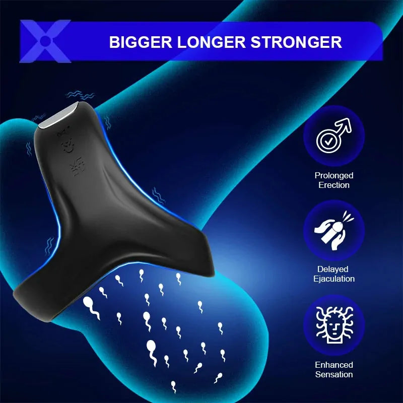 PR7: Vibrating Cock Ring with 10 Modes & Soft Silicone Fit