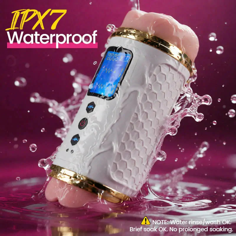Apex: IPX7 Dual-Entry Vibrating Stroker with Open-Ended Flow-Through Design