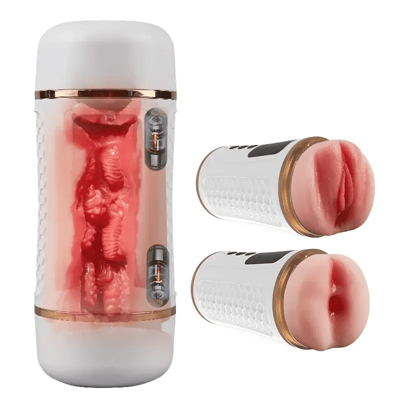 Apex: IPX7 Dual-Entry Vibrating Stroker with Open-Ended Flow-Through Design