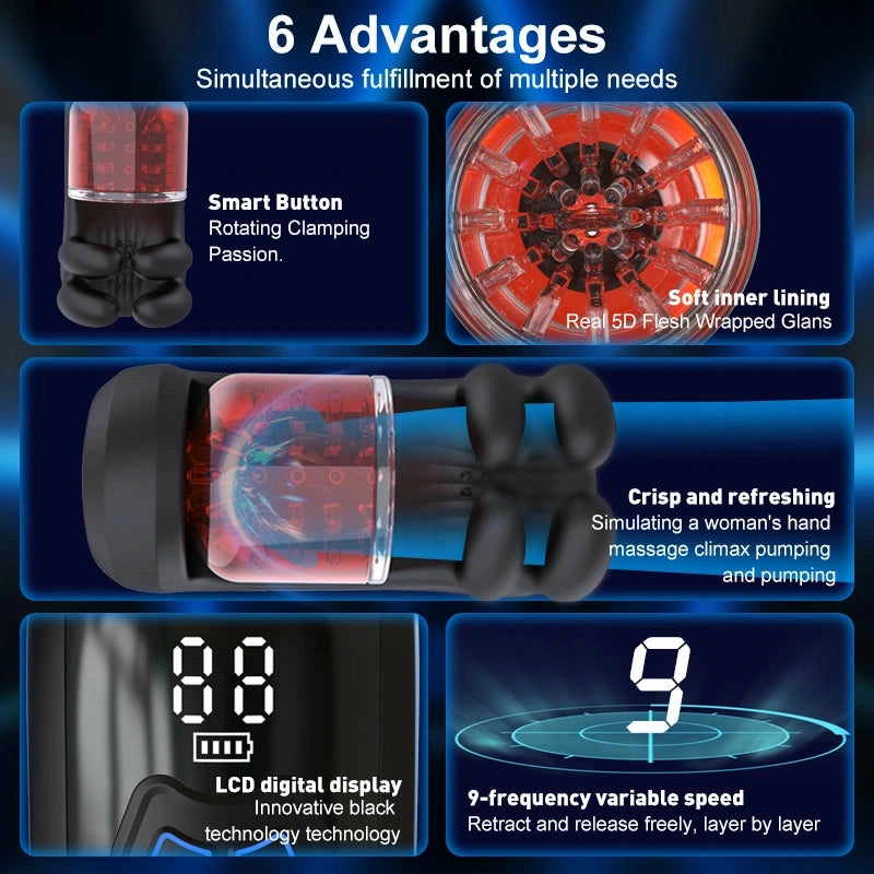 Destroyer: Male Glans Trainer with 9 Bite, Rotation & Vibration Modes