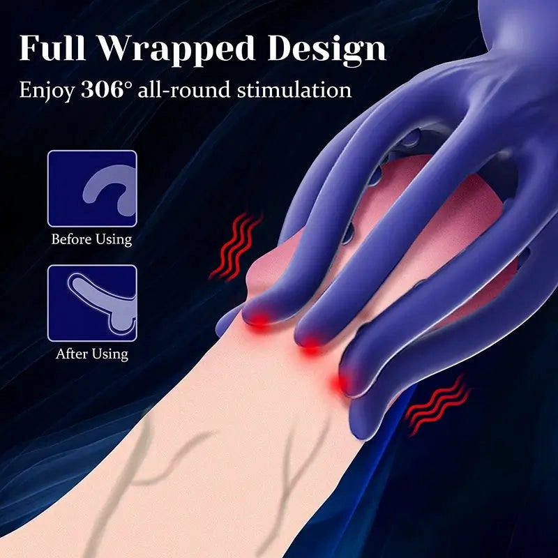 Blaze: 2-in-1 Octopus Glans Trainer with 10 Vibration Modes
