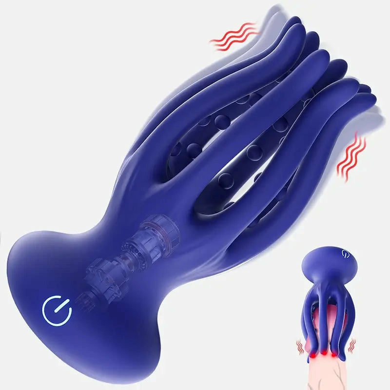 Blaze: 2-in-1 Octopus Glans Trainer with 10 Vibration Modes