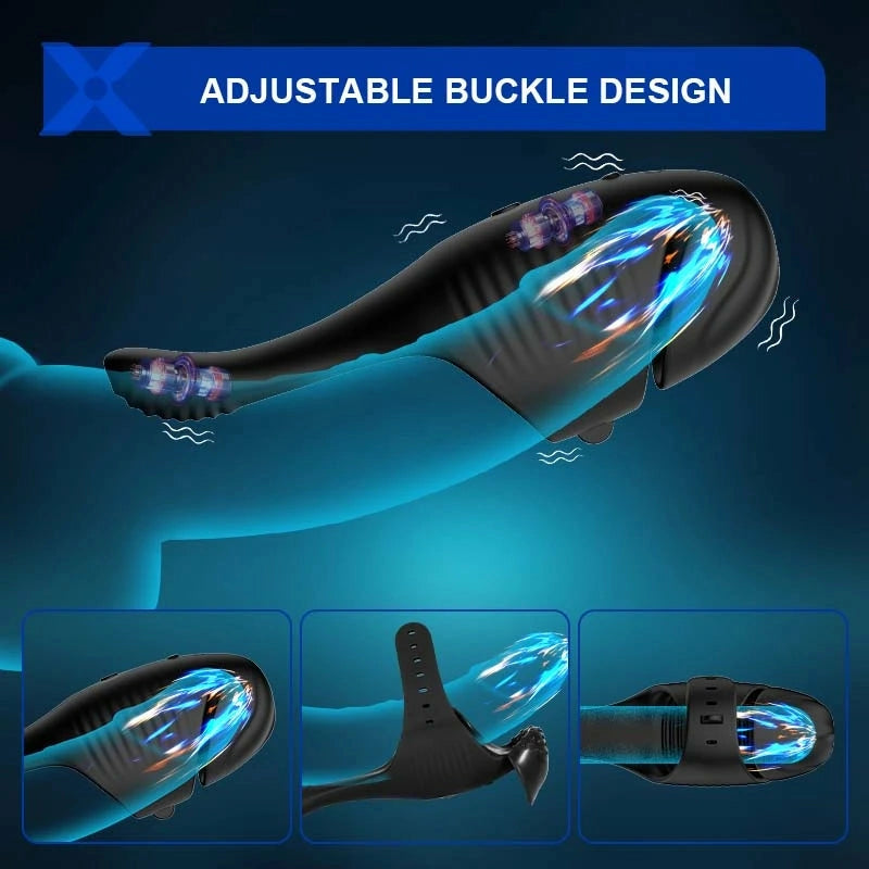 PulseForge: Dual-Motor Glans Trainer with 10 Vibrations, App Control & Adjustable Strap