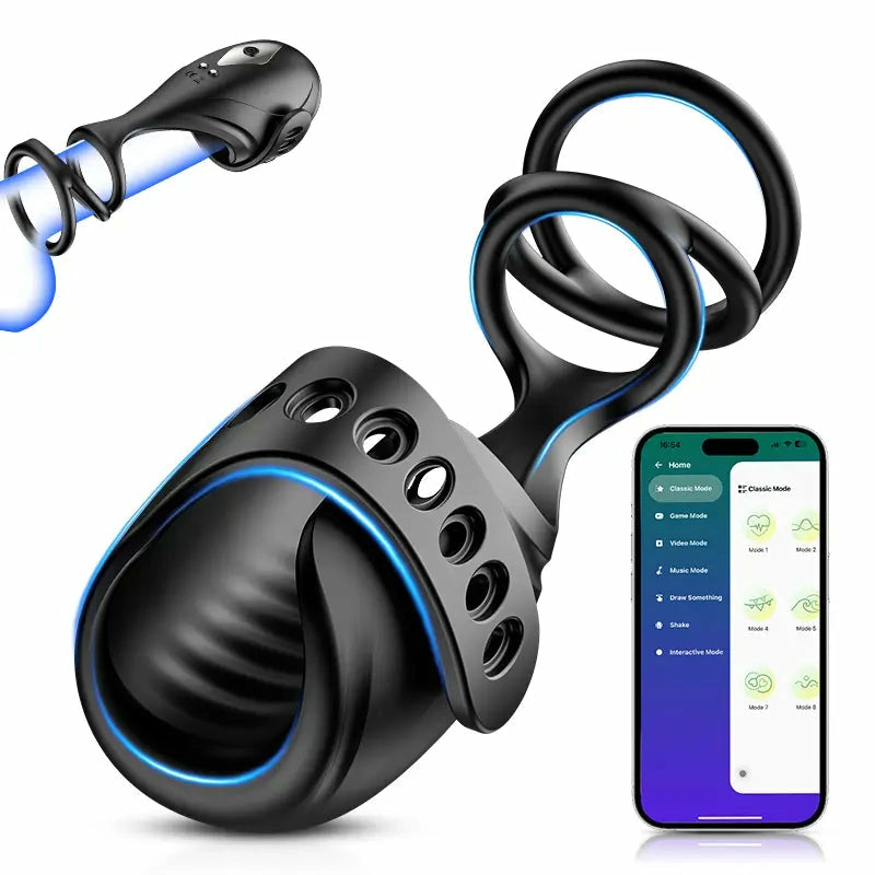 Onslaught: APP-Controlled 3-in-1 Glans Trainer & Penis Ring