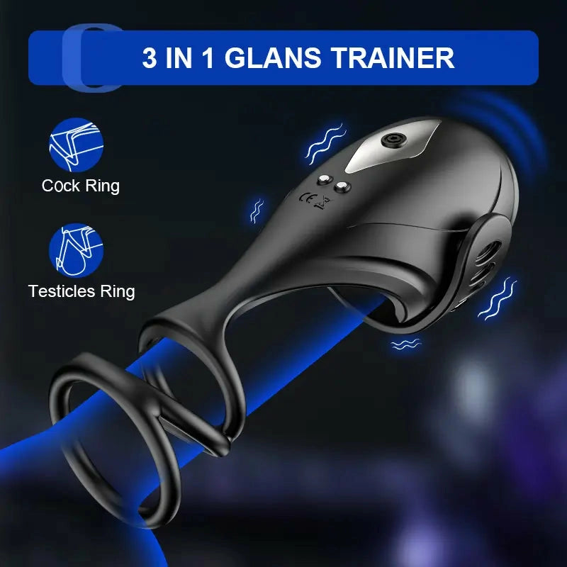 Onslaught: APP-Controlled 3-in-1 Glans Trainer & Penis Ring