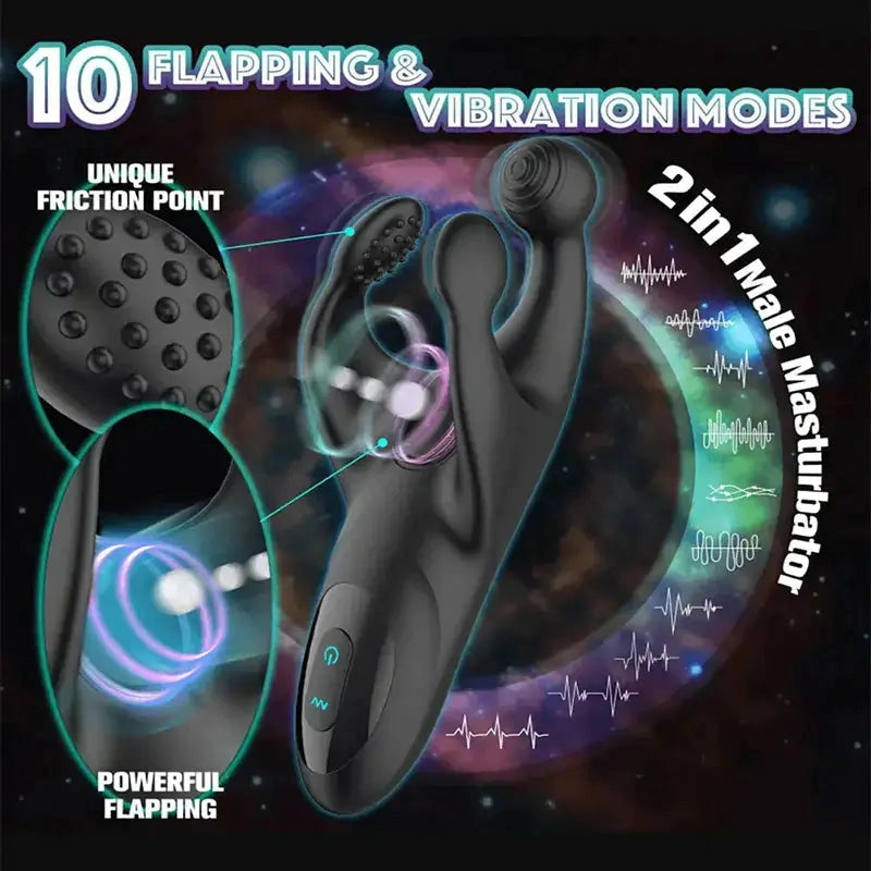 Vanguard: Portable Glans Stimulator with 20 Patting & Vibration Modes