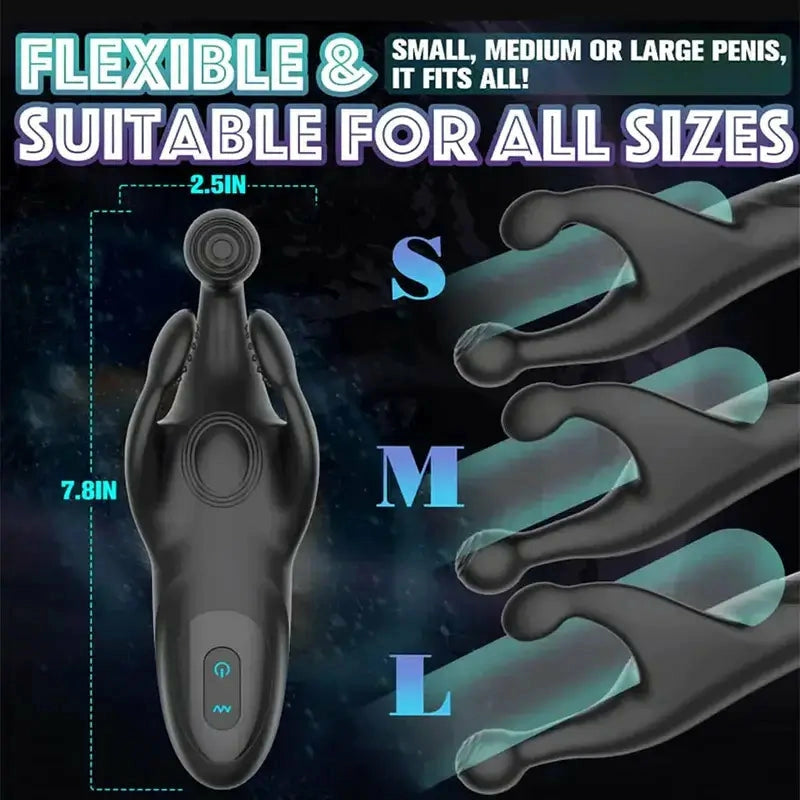 Vanguard: Portable Glans Stimulator with 20 Patting & Vibration Modes