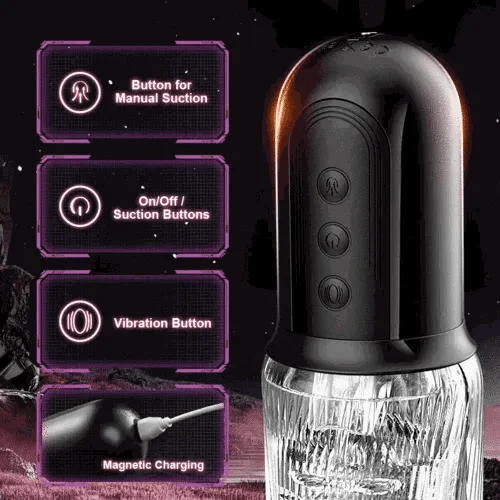 GripCore: Dual-Motor Handle Stroker with 5 Suction Levels & 10 Vibration Patterns