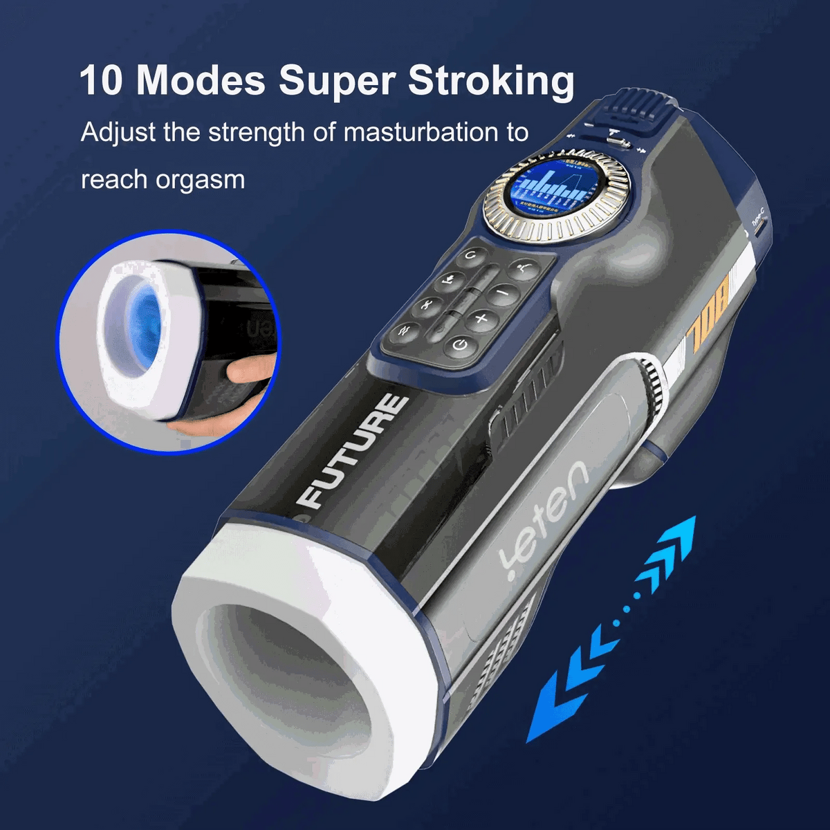 Leten Future Pro Totem: Luxury Heated Stroker with Airbag Grip