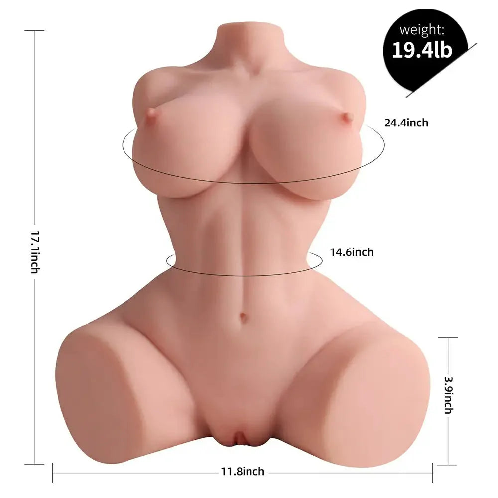 Daisy 8.62 kg Lifelike Sex Torso with Gel Breasts & Dual Tunnels