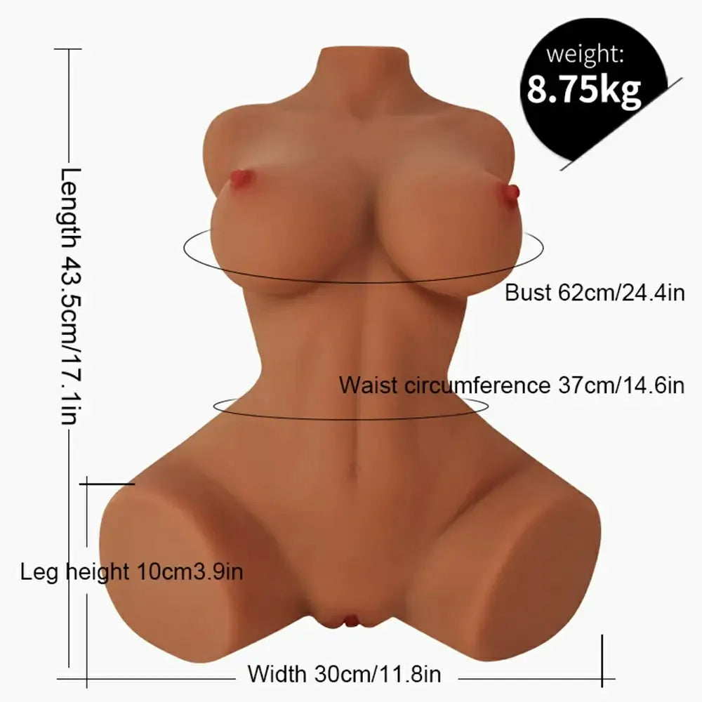 Daisy 8.62 kg Lifelike Sex Torso with Gel Breasts & Dual Tunnels
