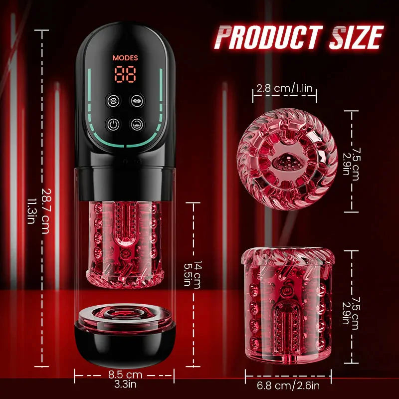 Declan: App-Controlled Automatic Male Masturbator with Thrusting, Rotation, Suction & Vibration