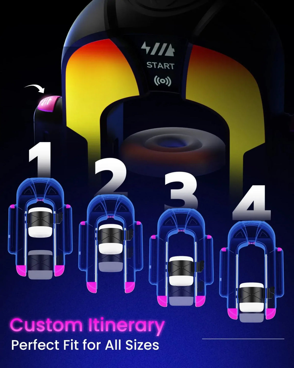 Fantasy: App-Controlled Automatic Male Stroker with 2 Sleeves & Pressure-Activated Burst Mode