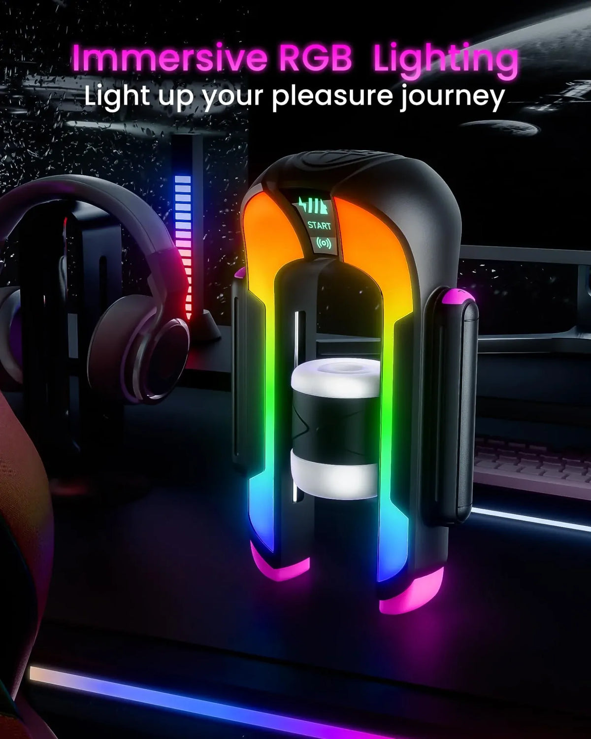Fantasy: App-Controlled Automatic Male Stroker with 2 Sleeves & Pressure-Activated Burst Mode