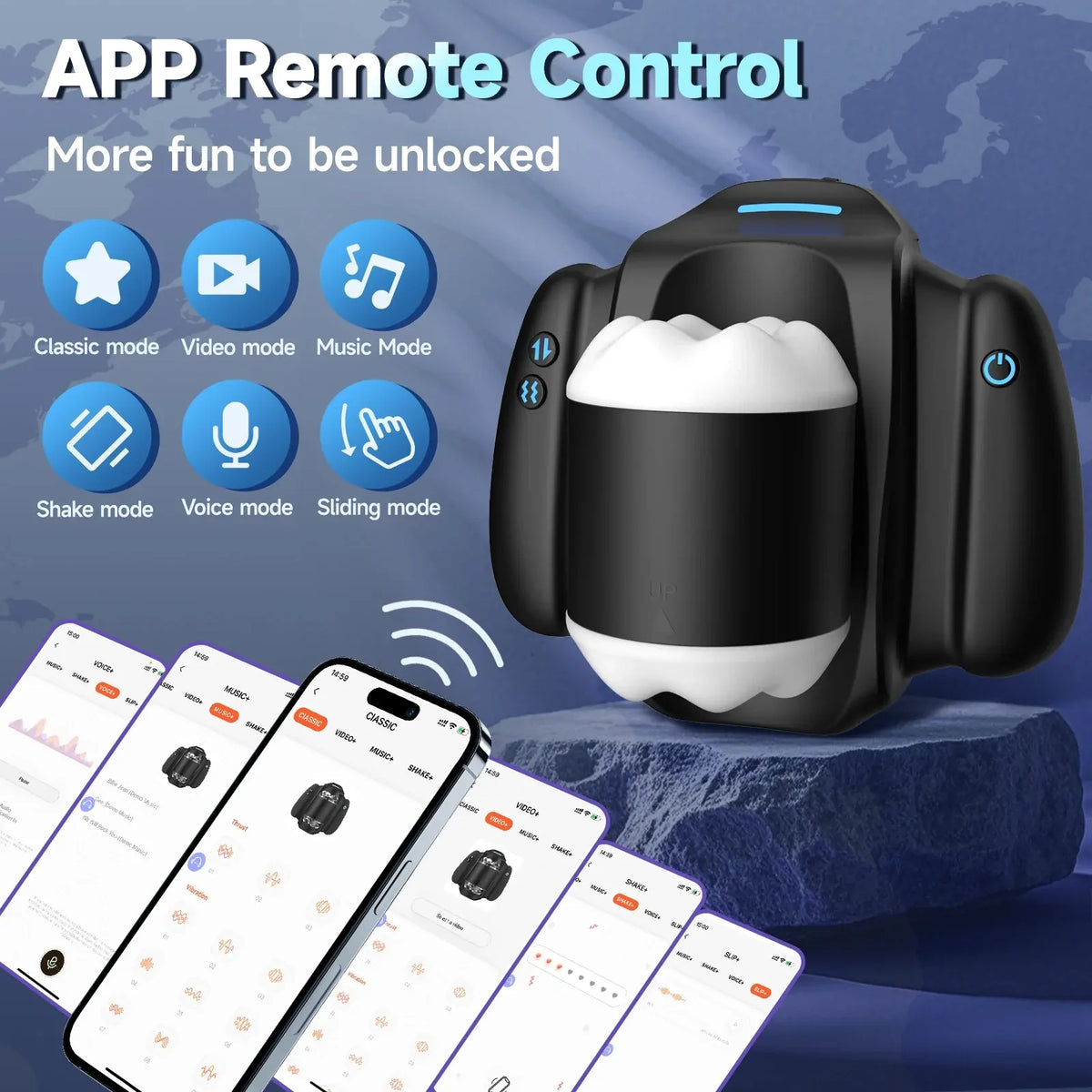 Dalton: Mini Male Stroker with 9 Vibrations, 3 Thrusting Settings & App Control