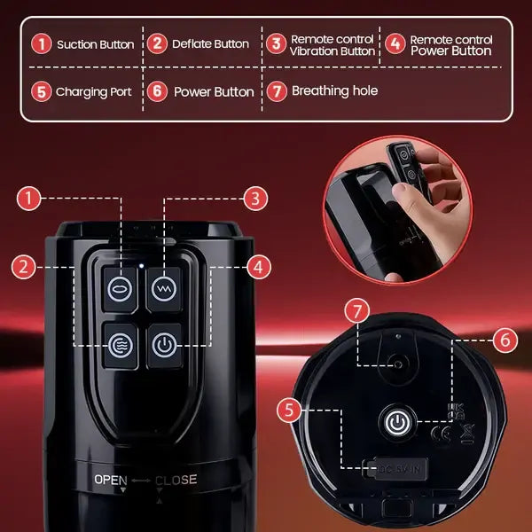 Spartan: Oral Suction Male Stroker with Remote Control