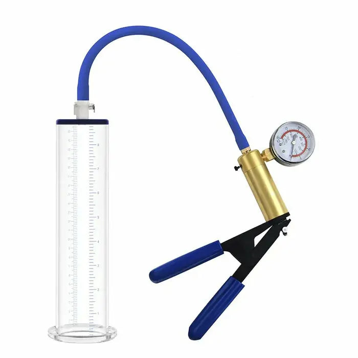 LuxaMax: Manual Penis Pump with Metal Handle, Pressure Gauge & Size Options