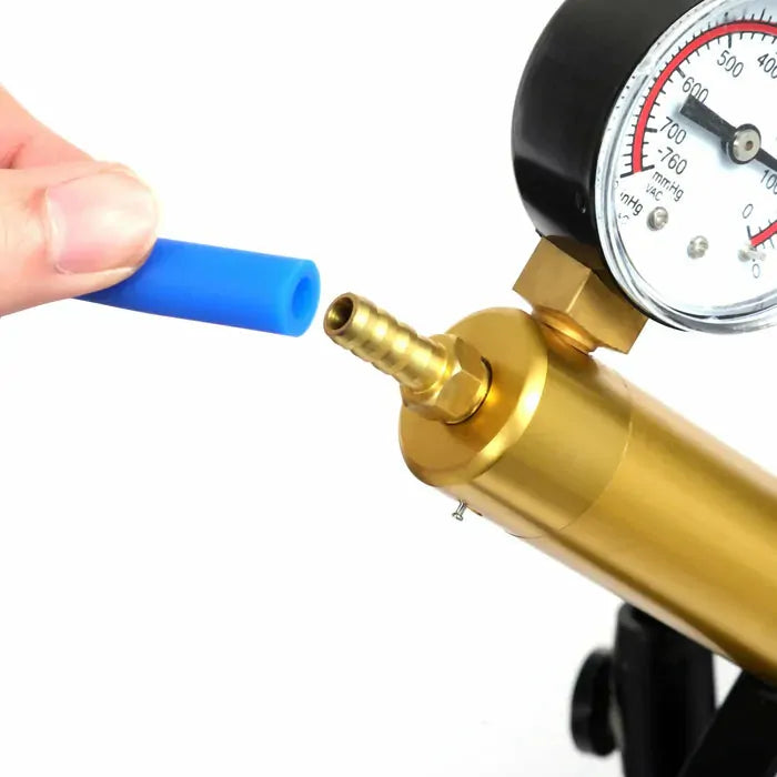 LuxaMax: Manual Penis Pump with Metal Handle, Pressure Gauge & Size Options