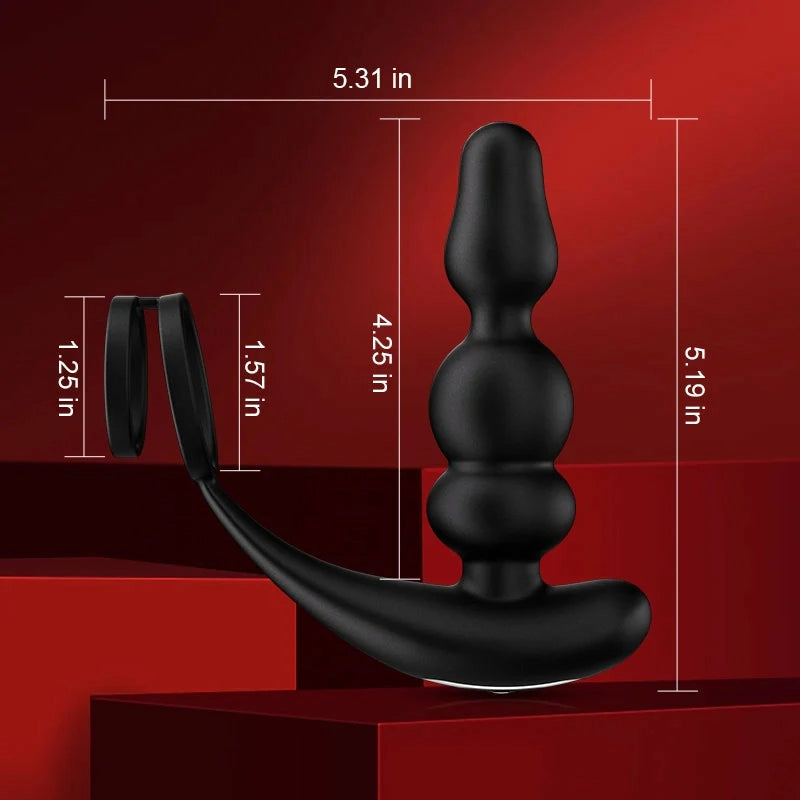 PM14: Wearable Prostate Massager with 9 Rotating Beads & Remote