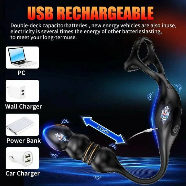 PM6: Remote-Controlled Prostate Massager with 9 Thrusting & Vibration Modes