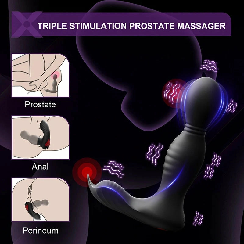 PM8: Triple-Motor Prostate Massager Butt Plug with 9 Modes