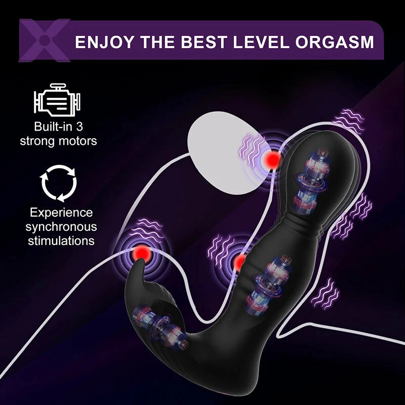 PM8: Triple-Motor Prostate Massager Butt Plug with 9 Modes