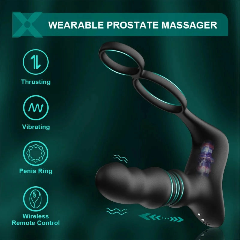 PM9: Remote Control Prostate Massager with Thrust & Vibration