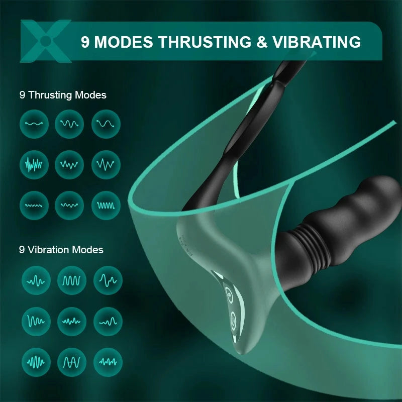 PM9: Remote Control Prostate Massager with Thrust & Vibration