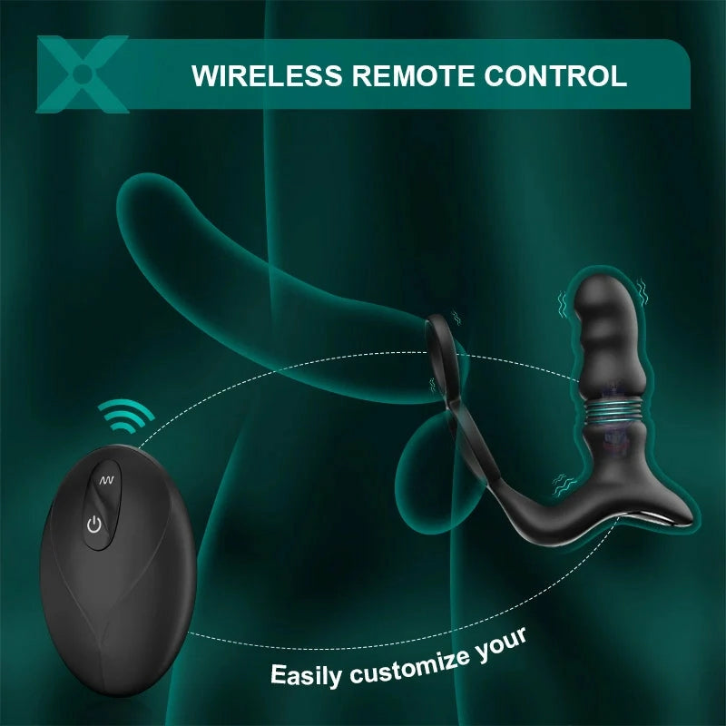 PM9: Remote Control Prostate Massager with Thrust & Vibration