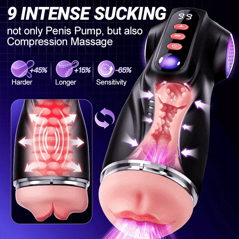 TriSense: App-Controlled Suction Stroker with 3 Sleeves, 9 Suction & 9 Vibration Modes