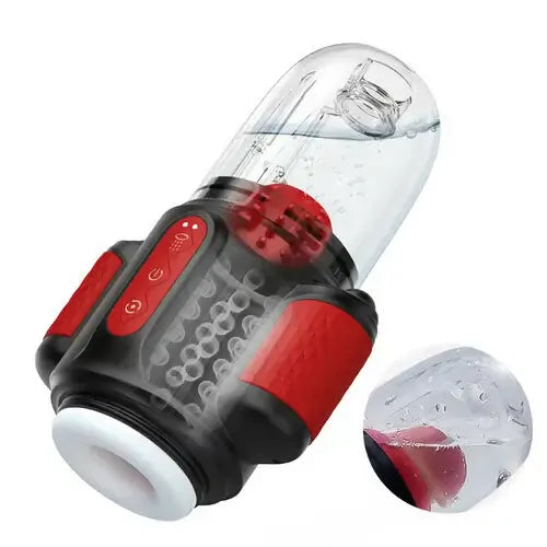 HydraSpin: Hydro Rotating Stroker with Water Flow, 10 Vibrations & Detachable Cap