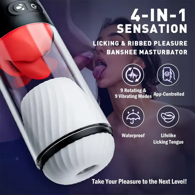 Redline: App-Controlled Mouth Toy with 360° Tongue & 9 Vibration Modes