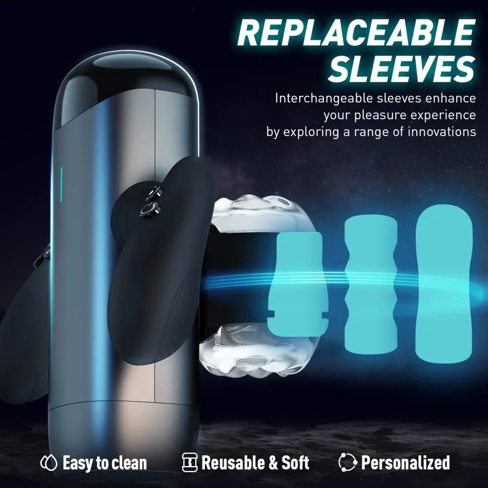 Destroyer: Dual-Handle Male Stroker with 10 Modes, 10 Speeds & 10 Sleeve Positions