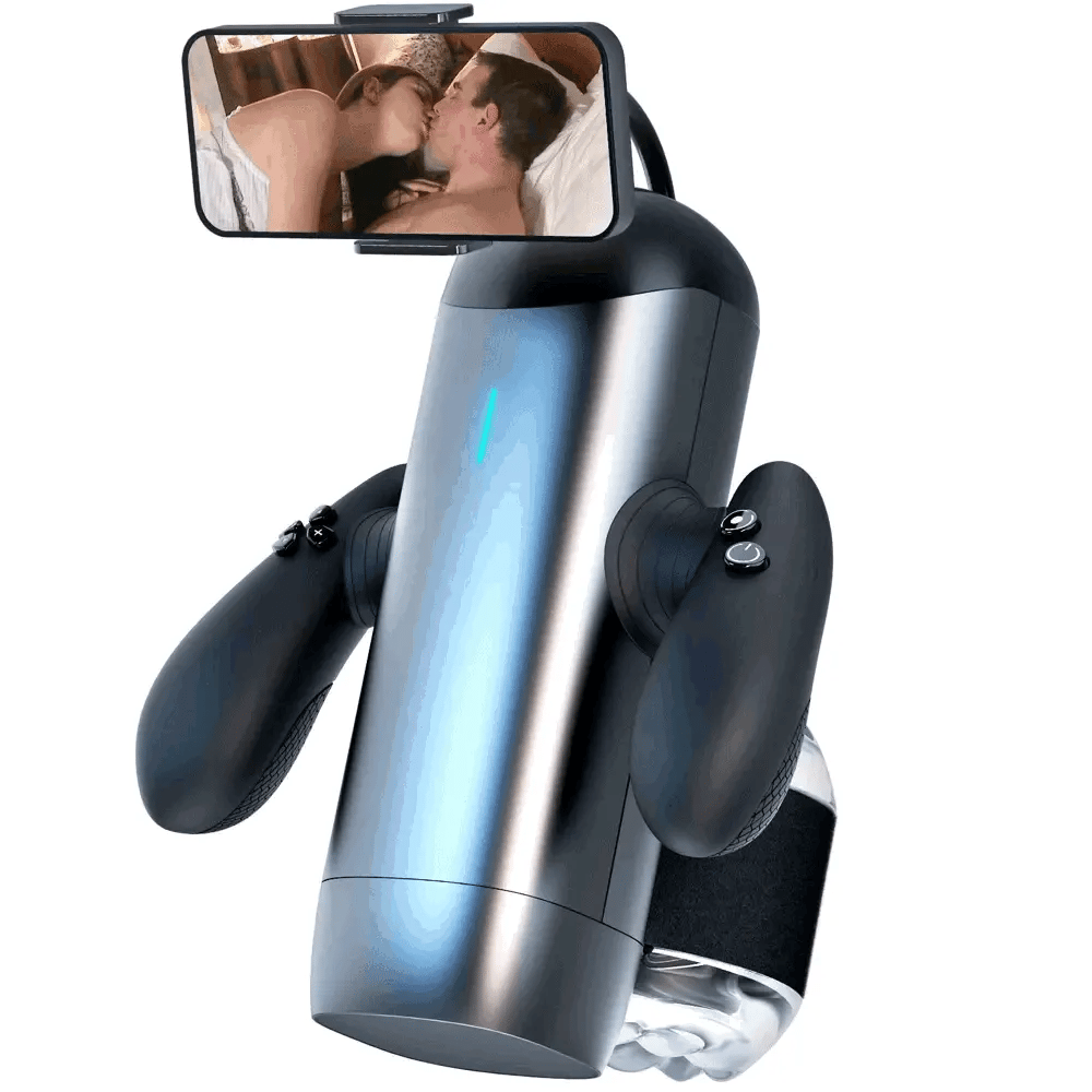 Destroyer: Dual-Handle Male Stroker with 10 Modes, 10 Speeds & 10 Sleeve Positions
