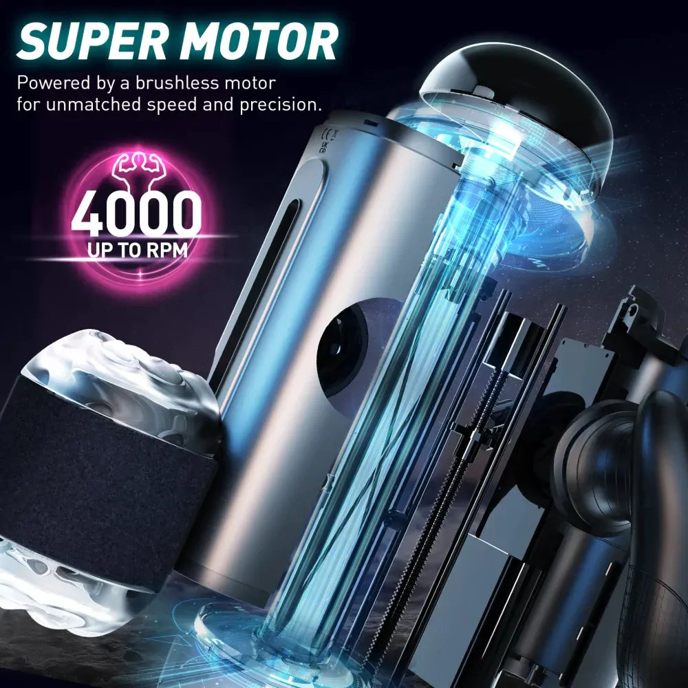 Destroyer: Dual-Handle Male Stroker with 10 Modes, 10 Speeds & 10 Sleeve Positions