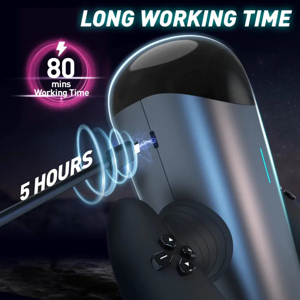 Destroyer: Dual-Handle Male Stroker with 10 Modes, 10 Speeds & 10 Sleeve Positions