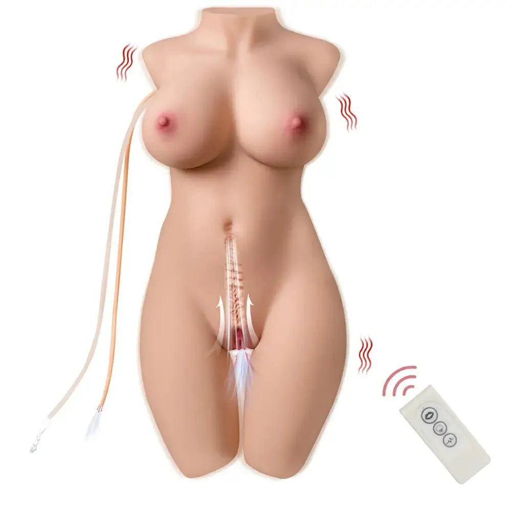 Alethea: 9.07 kg Realistic Sex Torso with Suction, Vibration & Dual Tunnels